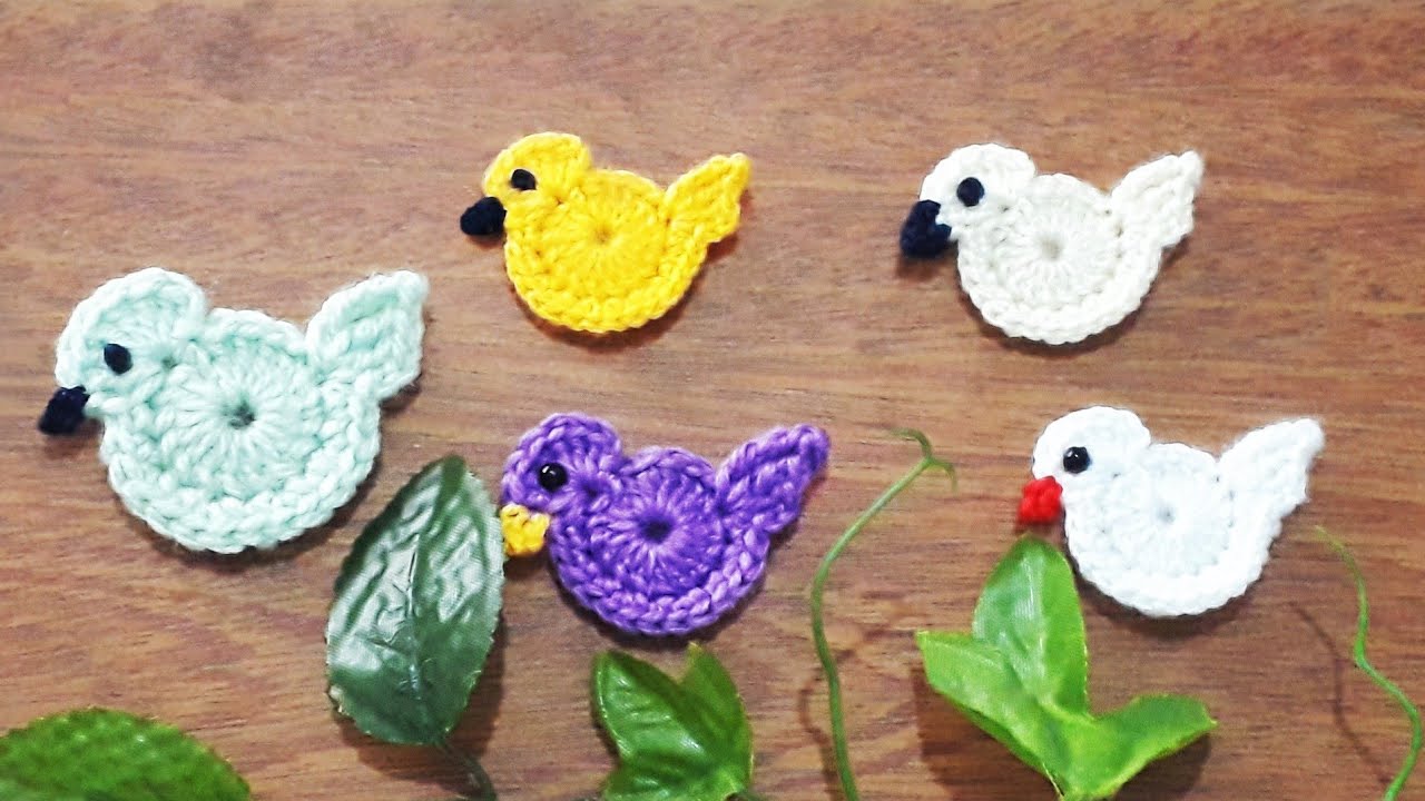 ✅ Örgü Kuş yapımı 🐤 bebek yeleği aplike örgü süsleri anahtarlık crochet