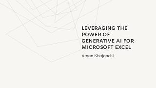 Leveraging Generative AI for Excel