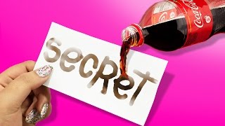 DIY COCA COLA INVISIBLE INK?! Send SECRET Messages!