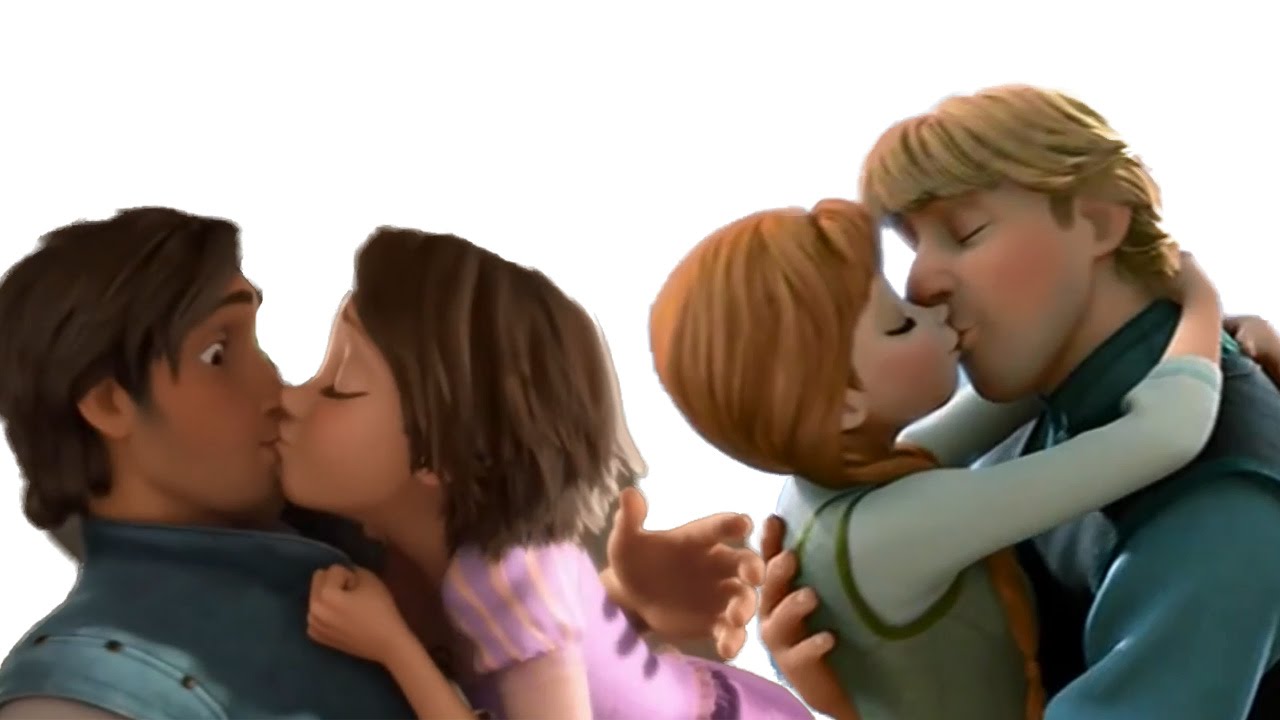 Disney Princess Kiss Anna Rapunzel Jasmine Frozen Tangled YouTube