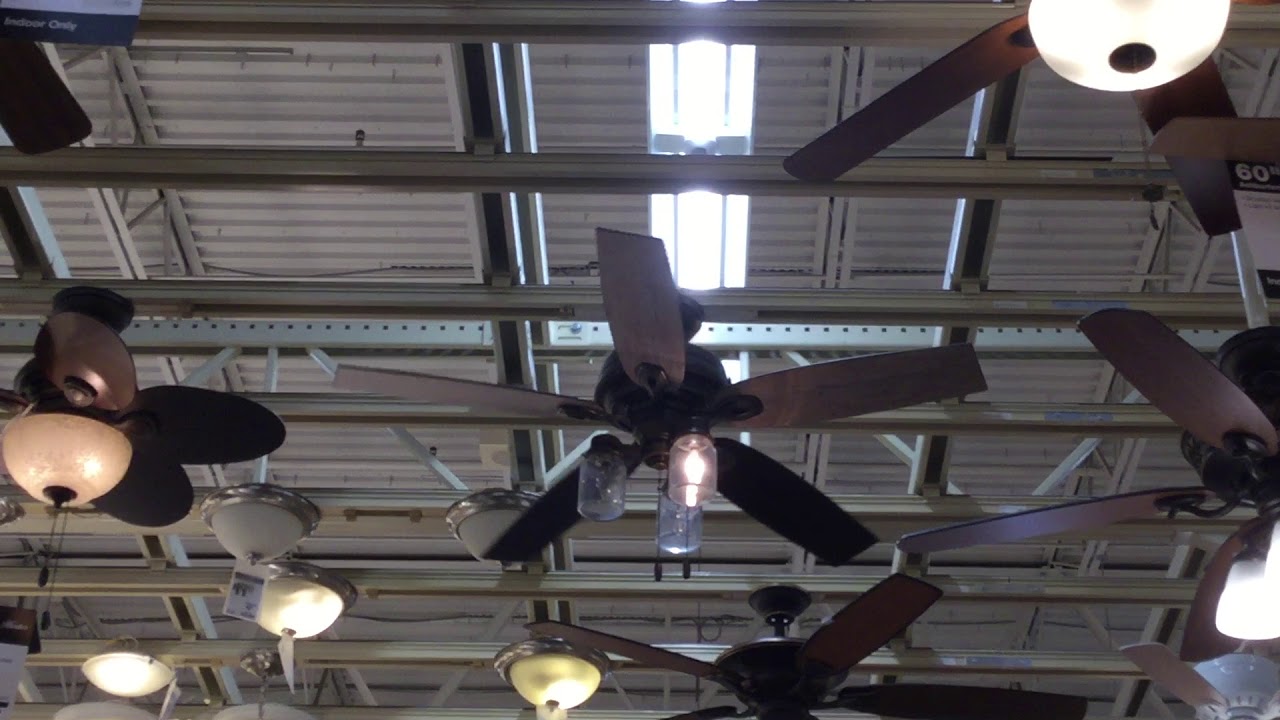 Hunter Crown Canyon ceiling fan spinning at Home Depot - YouTube