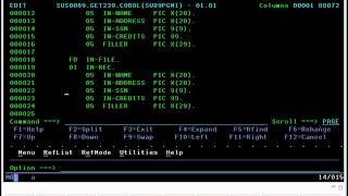 GET239 cobol class 10-1-2015 screen capture