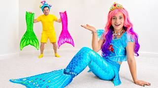 sofia makes her own mermaid costume