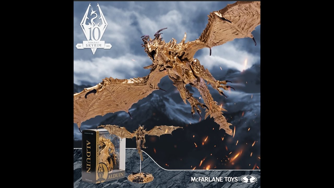 Elder Scrolls V: Skyrim Alduin Gold 10th Anniversary Version Action ...