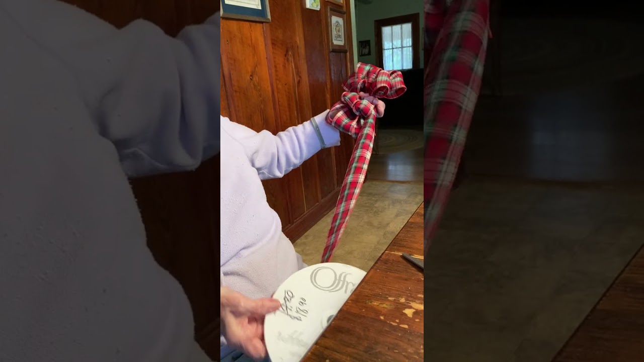 Mary Frances making big bow