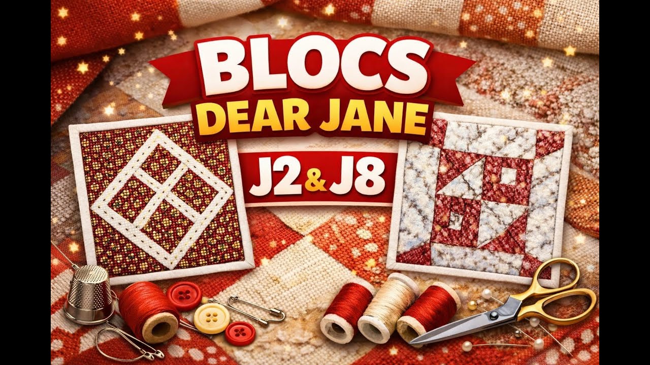Vidéo 124 - Dear Jane en Français - Blocs J2 & J8 Jane Stickle's quilt 