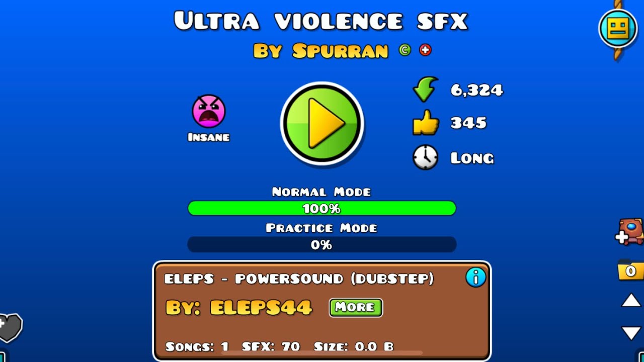 Geometry Dash Ultra Violence But With SFX By,Spurran - YouTube