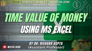 Time Value of Money Using MS Excel | Part-IV | Dr. Rishabh Gupta Profile