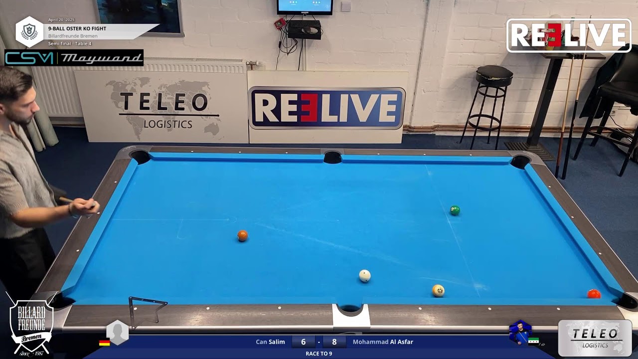 Can Salim vs Mohammad Al Asfar Tisch[4]Dynamic Billards Oster Fight 9-Ball Spezial @Billardfreunde B