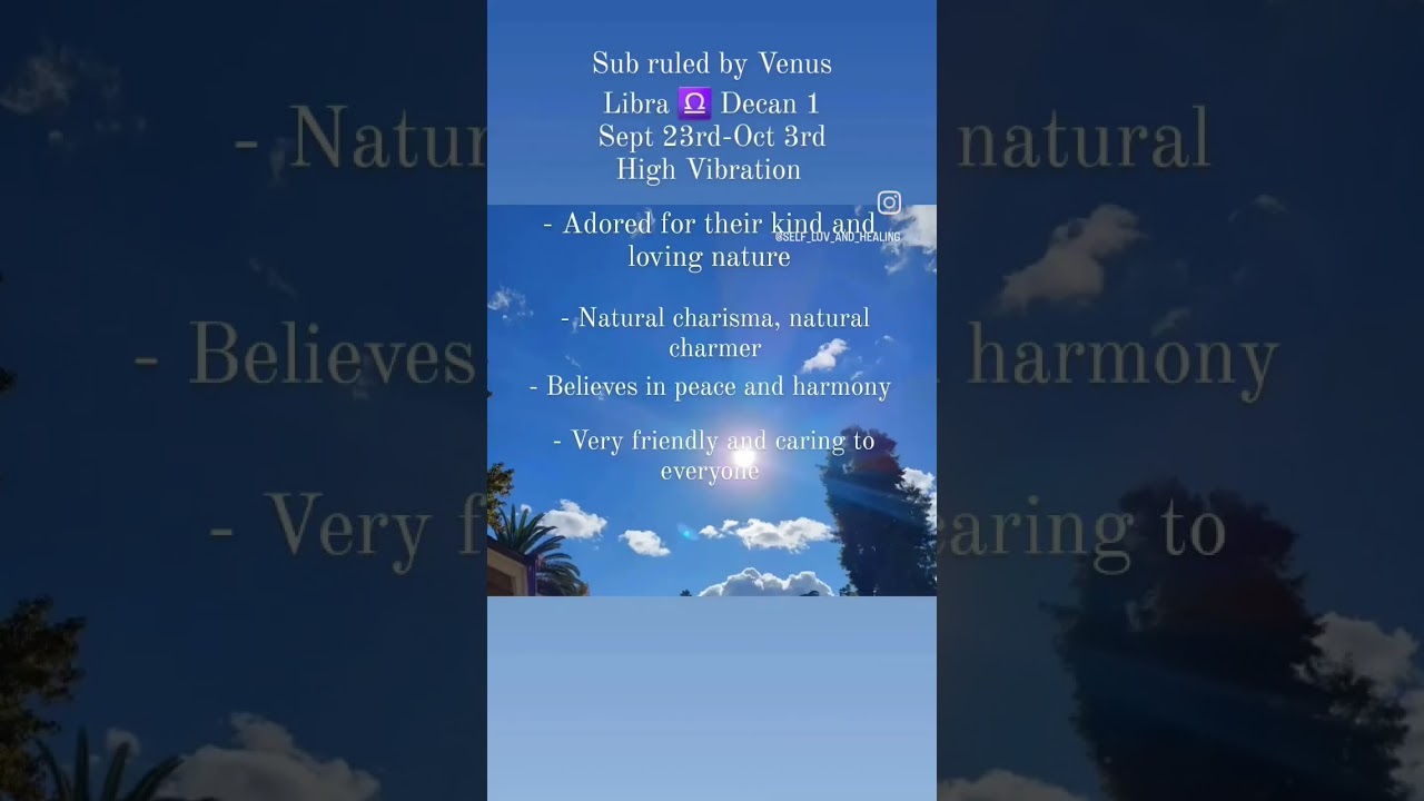 Libra ♎️ Decan 1