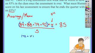 Statistics: Finding a missing value in a data set