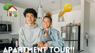 Our first apartment tour at 18 years old! (Modern) 🔑🏡🤍