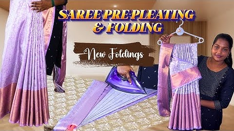 Saree pre-Pleating and BOX Folding🥻/ New techniques Step by step for Beginners#trending #tutorial