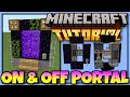 AUTOMATIC NETHER PORTAL ⚡ On/Off ⚡ Minecraft Bedrock Tutorial - MCPE,Xbox,PS4,Windows,Switch