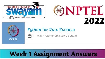 NPTEL Python for Data Science Assignment 1 Answers 2022
