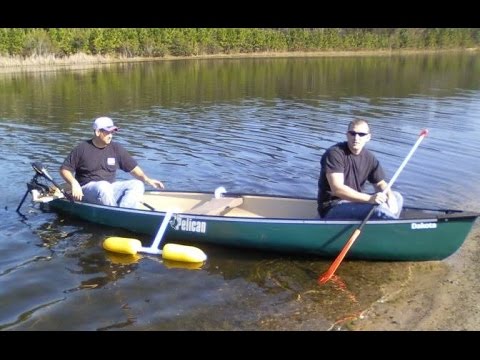 Fishing Canoe With Home Made Outriggers and Trolling Motor - YouTube