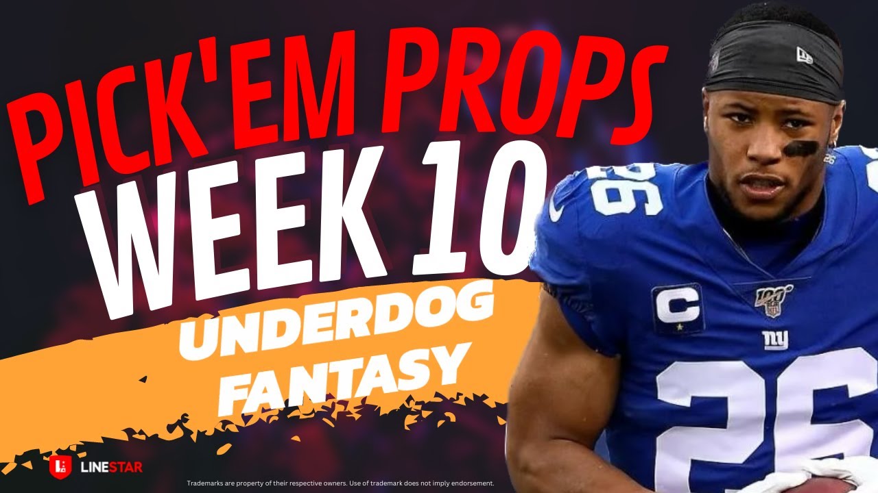 Underdog Fantasy Pick'Em Week 10 🔒 The 5 Best NFL Player Props this