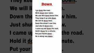 Use of the "down" in English Sentences #learnenglish #learning #englishgrammar