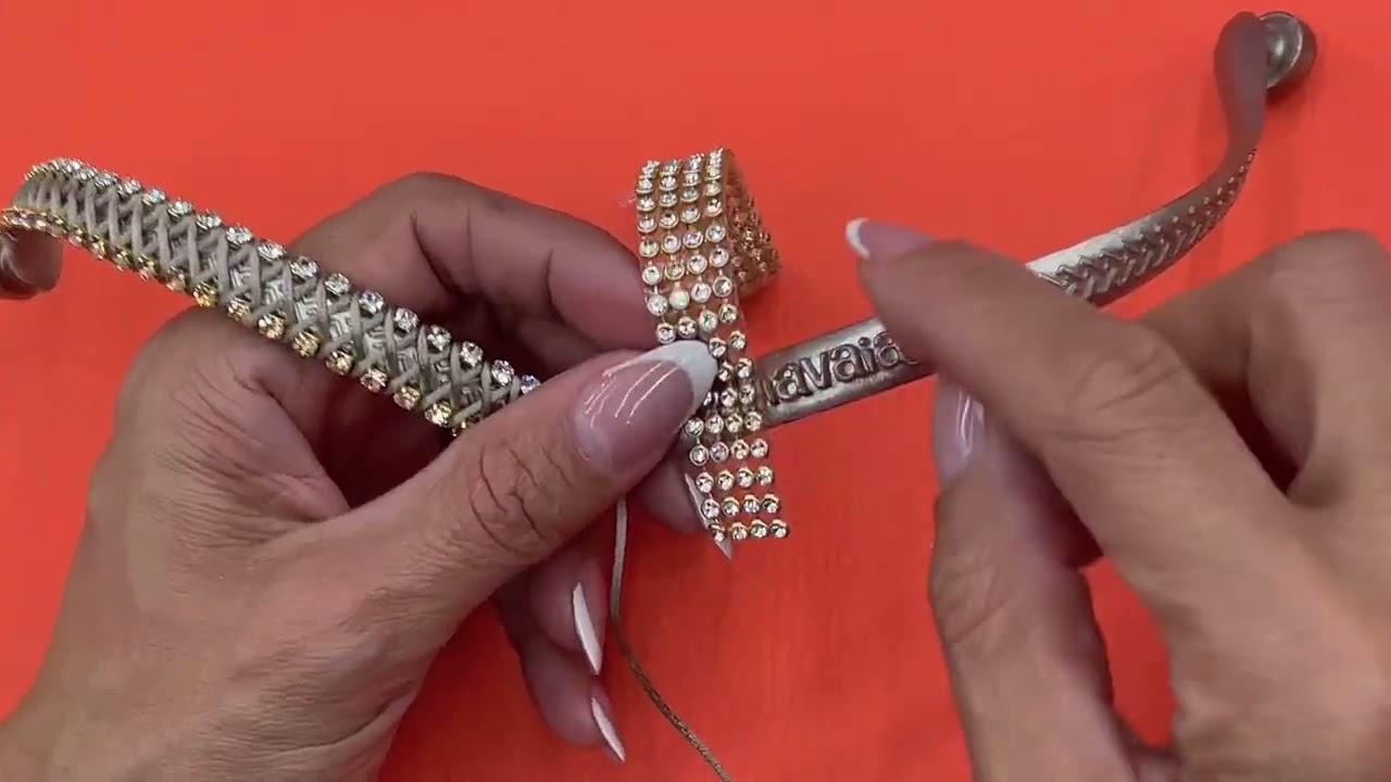 Chinelo decorado com manta de strass, sem costura, fácil e rápido de fazer