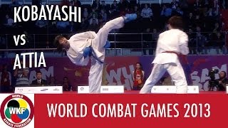 Karate Women's Kumite -55kg. KOBAYASHI vs ATTIA. World Combat Games 2013 | WORLD KARATE FEDERATION