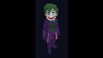 Joker Character - Voxel Game Asset ( Made with Magicavoxel and Voxedit)