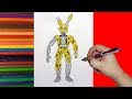 How to draw Ignited Springtrap, FNaF, Как нарисовать игнайт Спрингтрапа, ФНаФ