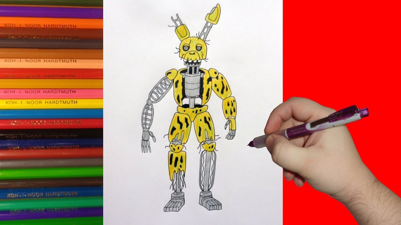 How To Draw Ignited Springtrap Fnaf Как нарисовать игнайт Спрингтрапа