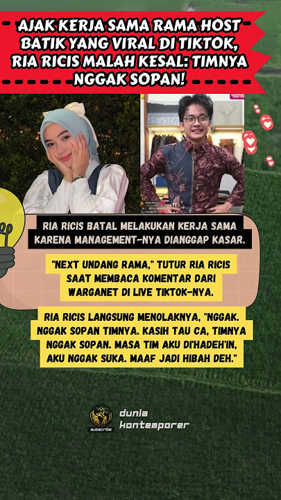 Ajak Kerja Sama Rama Host Batik yang Viral di TikTok, Ria RIcis Malah Kesal: Timnya Nggak Sopan❗