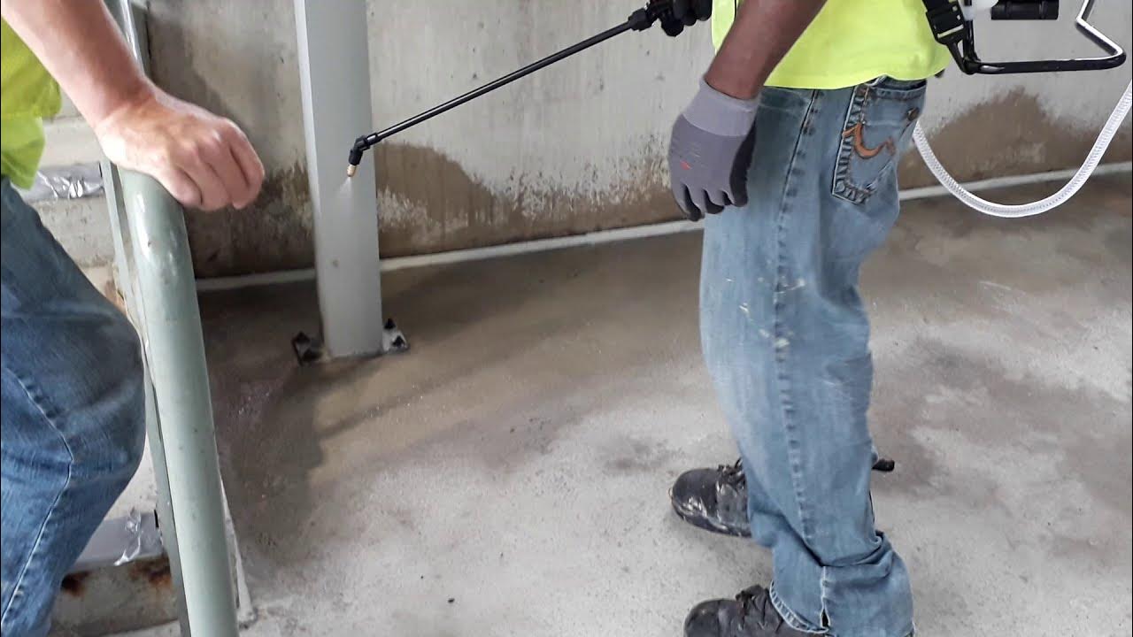 Alchemco's TechCrete 2500 Waterproofing Agent Stairwell application