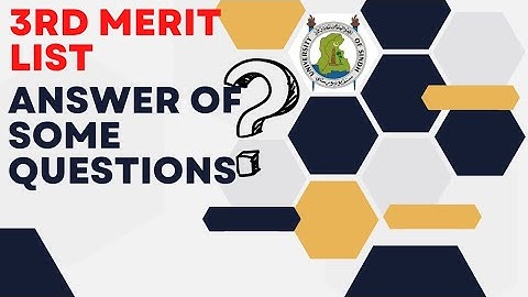 Sindh University 3rd Merit list released