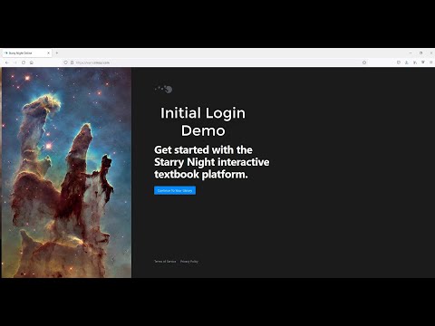 Starry Night Textbook Initial Login (2022)