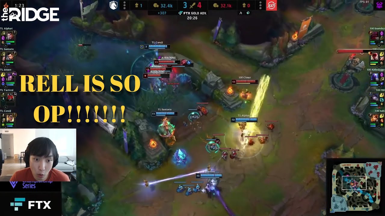 Doublelift Reacts CoreJJ Insane Rell 4 Man Ult - TL VS 100T