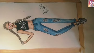 HOW TO RENDER RIPPED/TORNED JEANS OR DENIM | FASHION ILLUSTRATION | JEANS DRAWING | ARTista