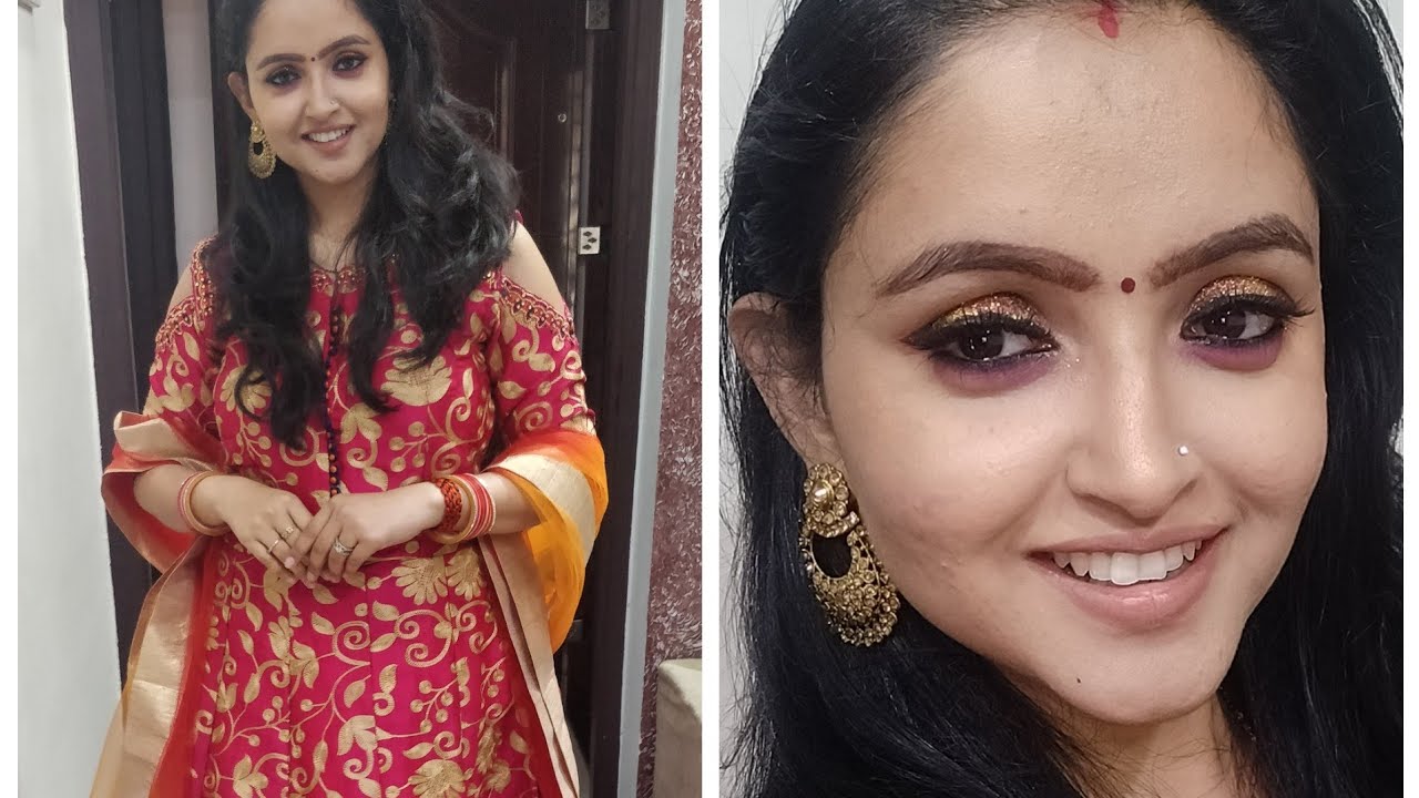 Cocktail Makeup tutorial| Shimmer makeup look| Party Makeup look|  Bold Golden eye Makeup| A.N♥️🌟 - YouTube Anupama Nainwal