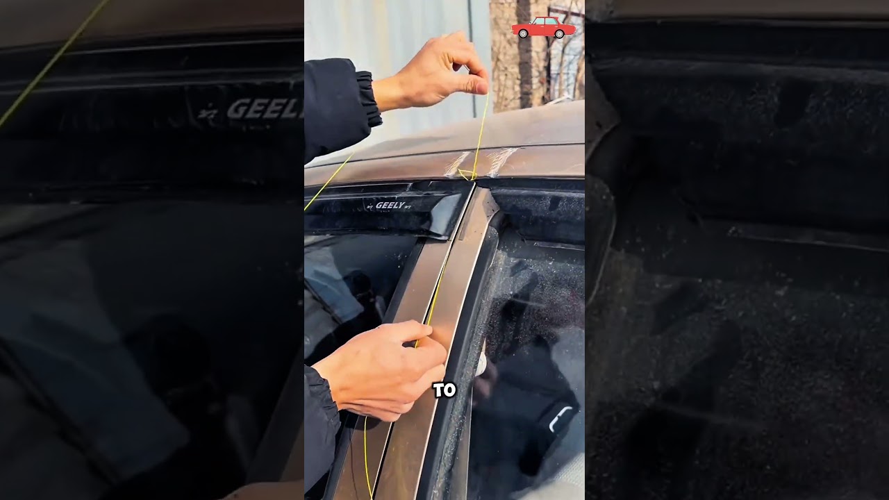 Забыл ключи от машины, дверь открывали с помощью веревки (в старых автомобилях).