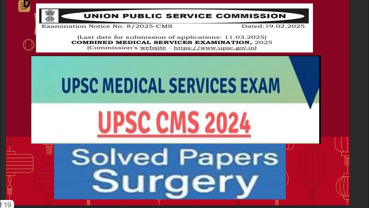 UPSC CMS 2024 ( SURGERY SOLVED PAPERS) AUTHENTIC EXPLANATIONS. - YouTube