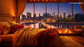 Cozy Bedroom Ambience with Relaxing Piano Jazz Music  Christmas Songs 2024 to Stress Relief, Sleep