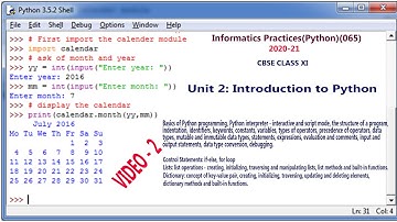 Introduction to python | Class 11 | Informatics Practices | CBSE | Unit - 2 | Video - 2 | 2020-21