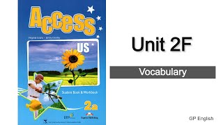 [ACCESS 2A] Unit 2F - Vocabulary
