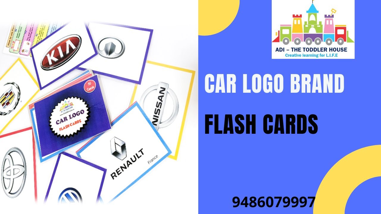Car logos Flash cards Non tearable water proof YouTube