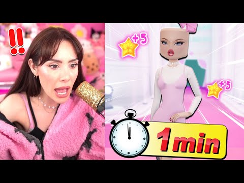 ONE MINUTE CHALLENGE In DRESS TO IMPRESS *HARD* I WON?!