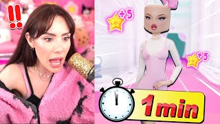 ONE MINUTE CHALLENGE In DRESS TO IMPRESS *HARD* I WON?!