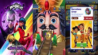 Miraculous Ladybug e Chat Noir 🐞 VS Temple Run 2 🎅 Winter Toyland! VS SUBWAY SURFERS screenshot 2
