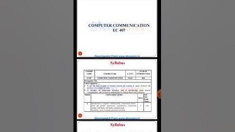 Introduction to Computer Communication