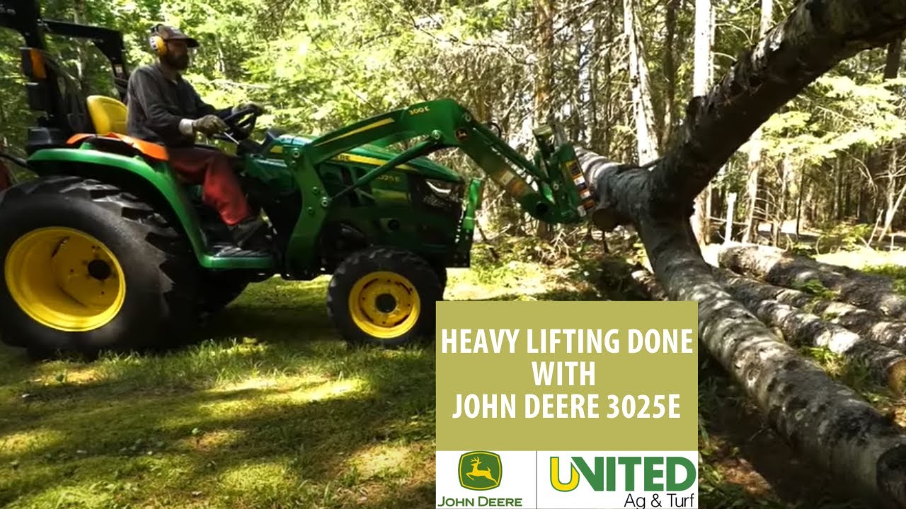John Deere 3025E Moving Wood Makes Work Much Easier! Equipment