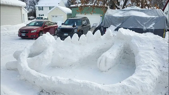 snow sculpture  my dragon Virginia  Minnesota