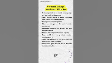 9 Golden Things You Learn With Age #lifelessons #wisdom #motivation #quotes #trending #shorts
