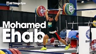 Mohamed Ehab Training Session W Warm Up Stretching 2015 World Weightlifting Championships