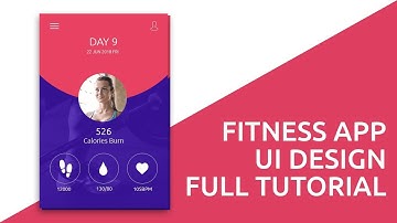 UI Design Tutorial || Fitness App || Photoshop