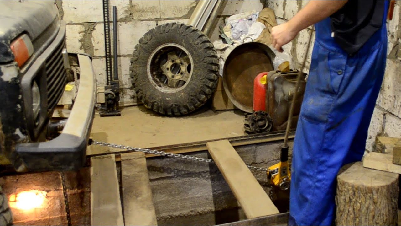 Вытягивание лонжерона на ниве без стапеля в гараже - YouTube